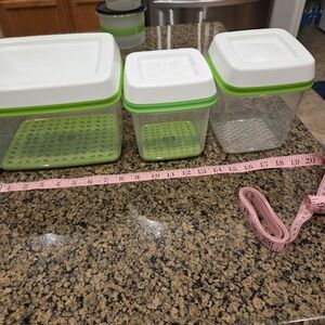 Rubbermaid Clear and White Food Storage Set with Green Accents